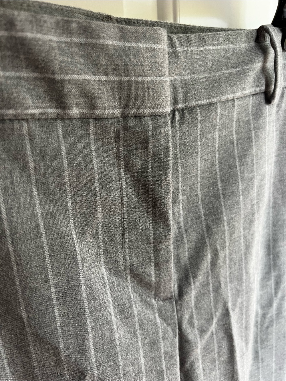 LOFT Gray Pinstripe Pants